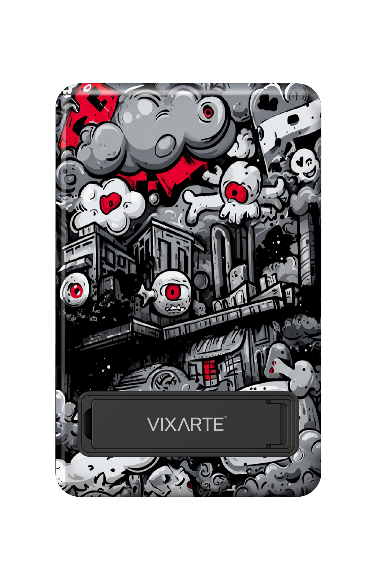 Wireless Charge Powerbank - Trendy grotesque city graffiti 1