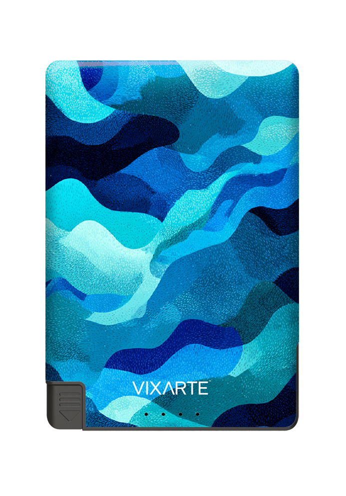 Nano Charge Powerbank - Blue Flowing Wave Texture 1