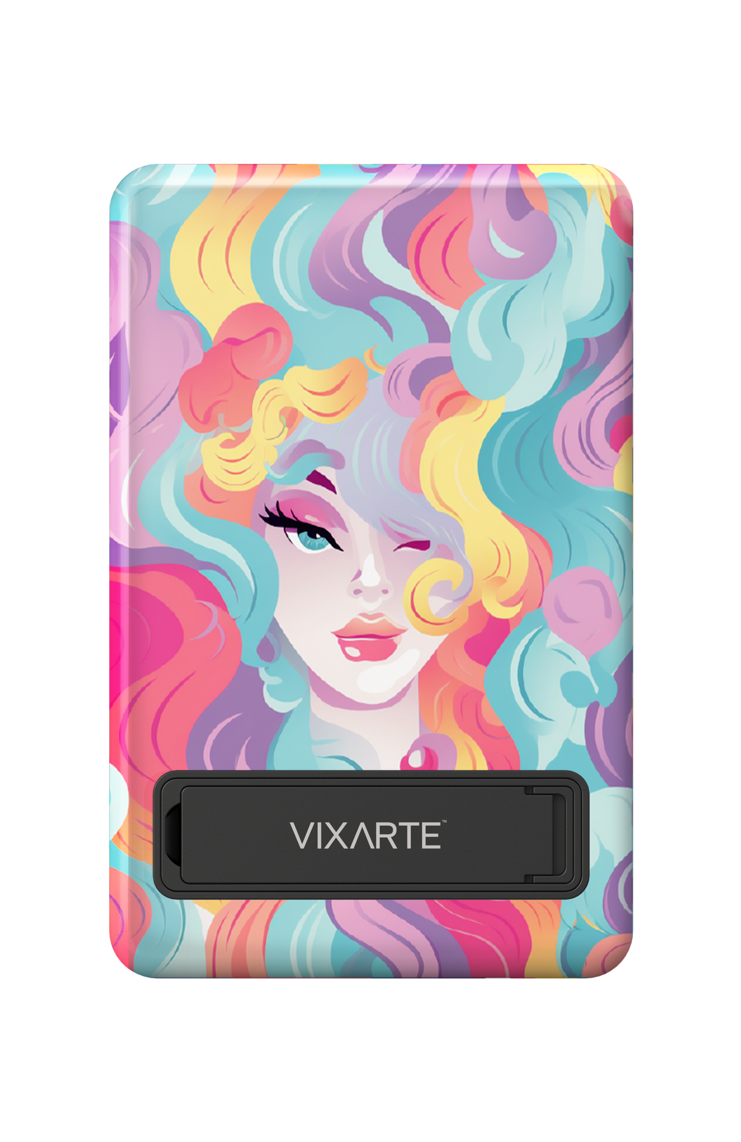 Wireless Charge Powerbank -Rainbow Curly Girl 1