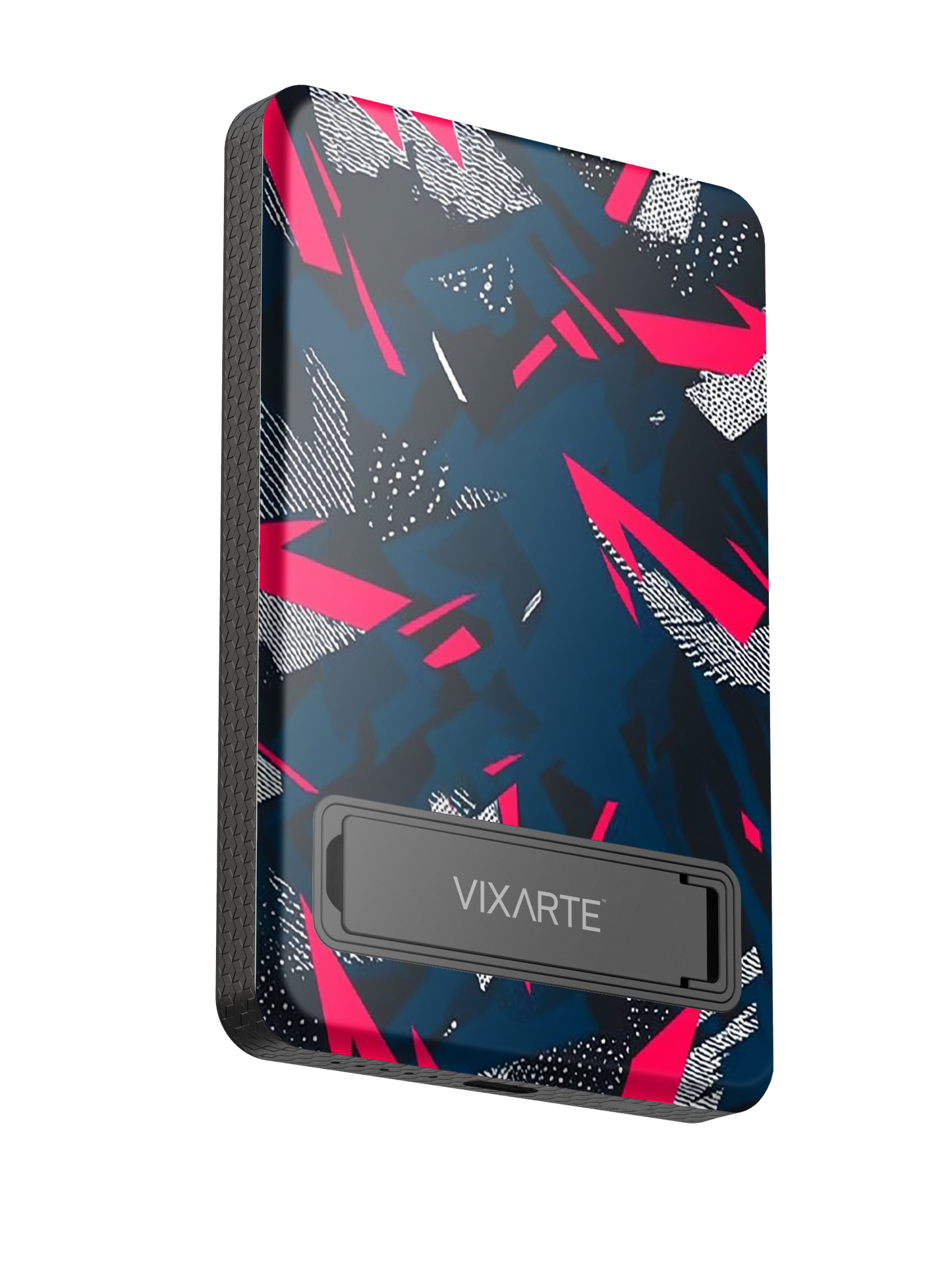 Wireless Charge Powerbank - Prussian-Crimson Acute Shapes 1