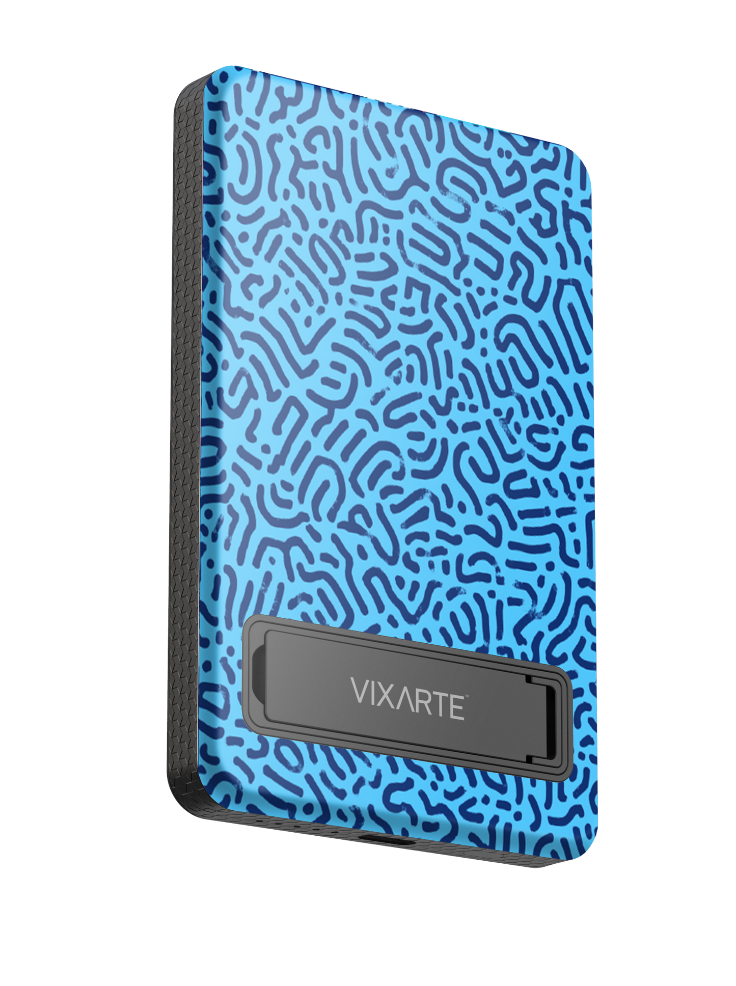 Wireless Charge Powerbank - Blue -Patterned Mystery Paths 1