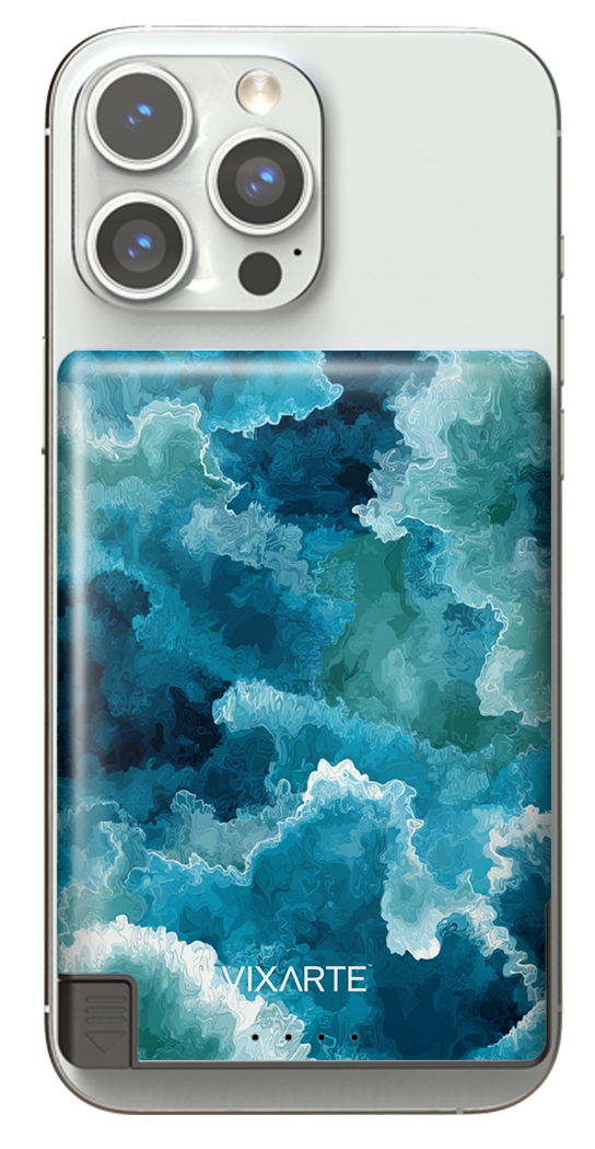 Nano Charge Powerbank - Blue watercolor ink 1