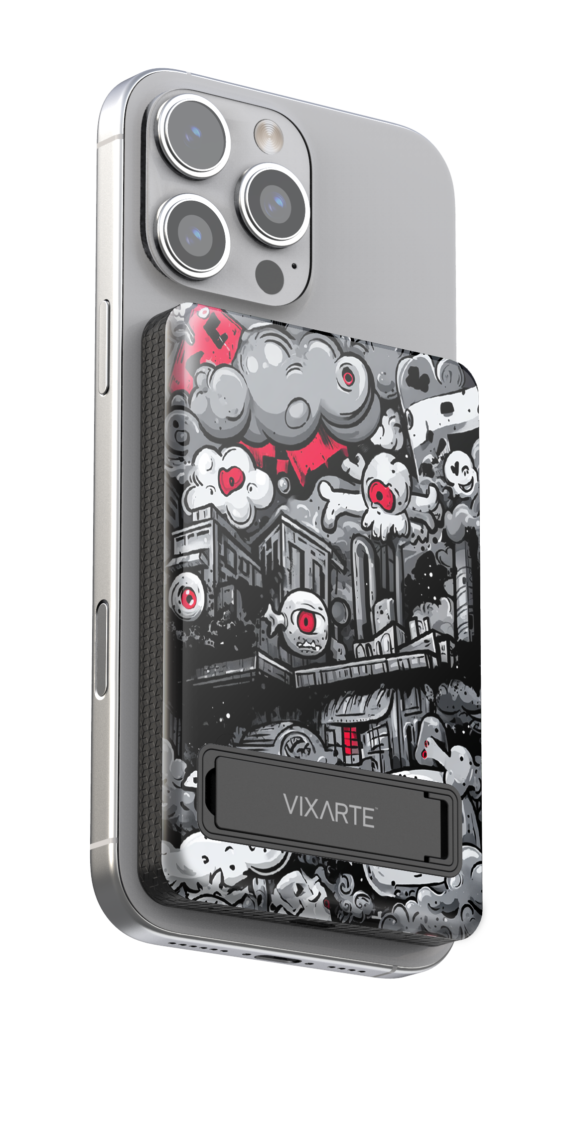 Wireless Charge Powerbank - Trendy grotesque city graffiti 1
