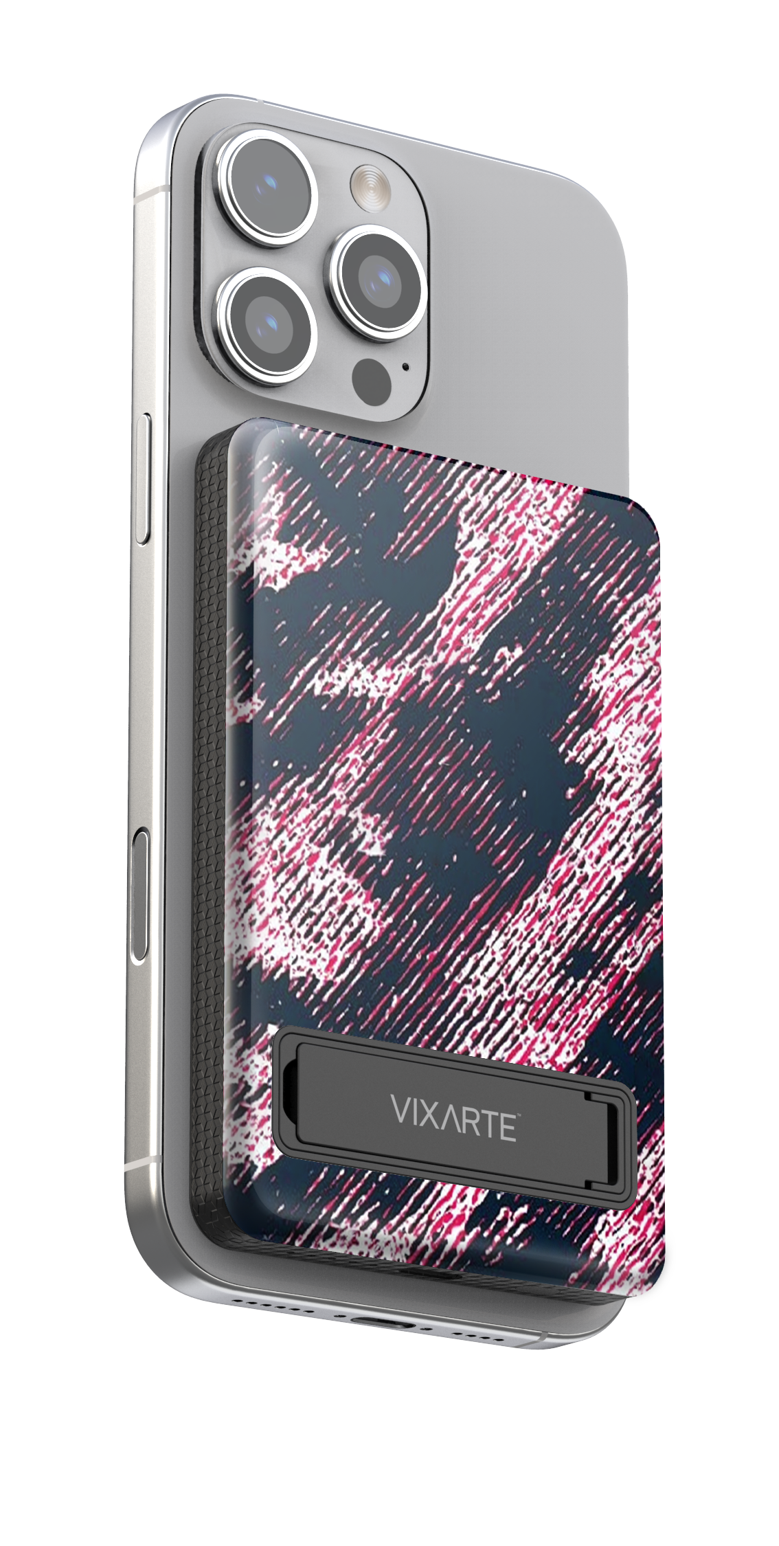 Wireless Charge Powerbank - Pink-Ink Texture 1