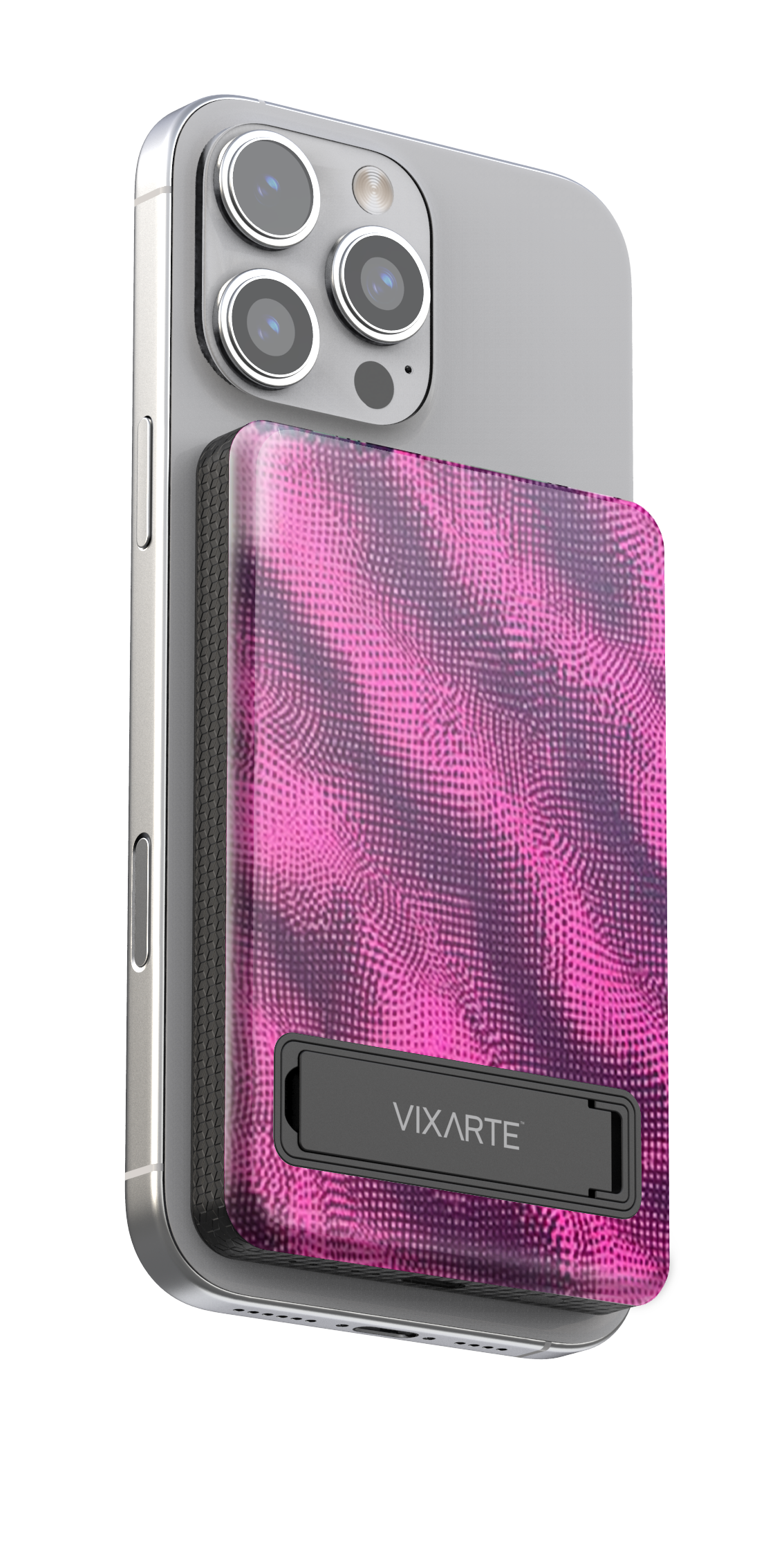Wireless Charge Powerbank - Purple -Pink Surging Gridwork 1