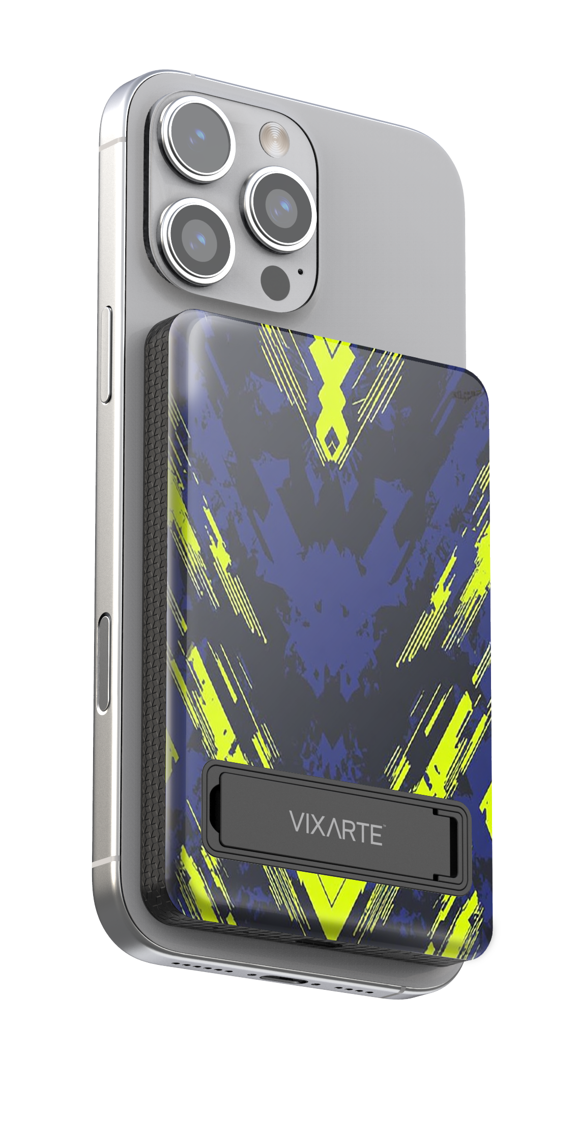 Wireless Charge Powerbank - Cyberpunk colorful geometric 1