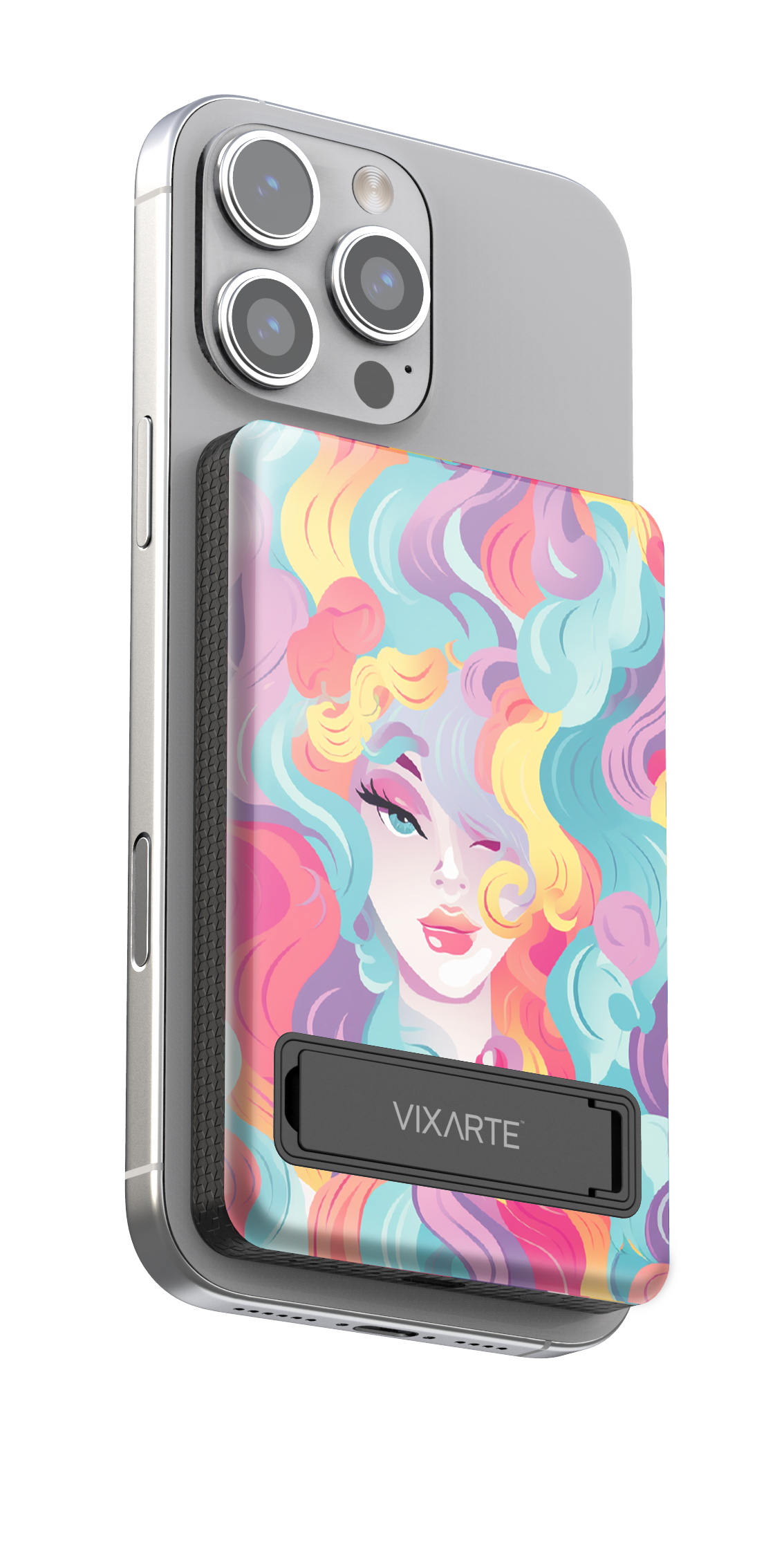 Wireless Charge Powerbank -Rainbow Curly Girl 1
