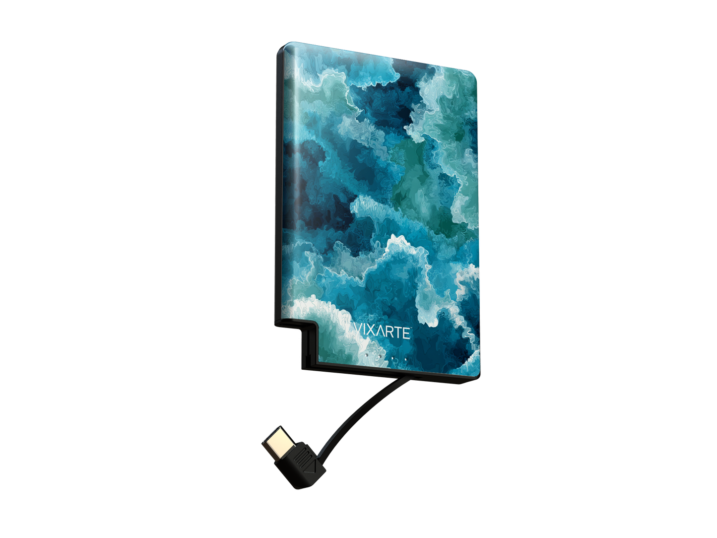 Nano Charge Powerbank - Blue watercolor ink 1