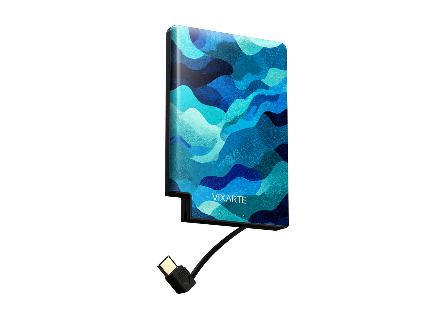Nano Charge Powerbank - Blue Flowing Wave Texture 1