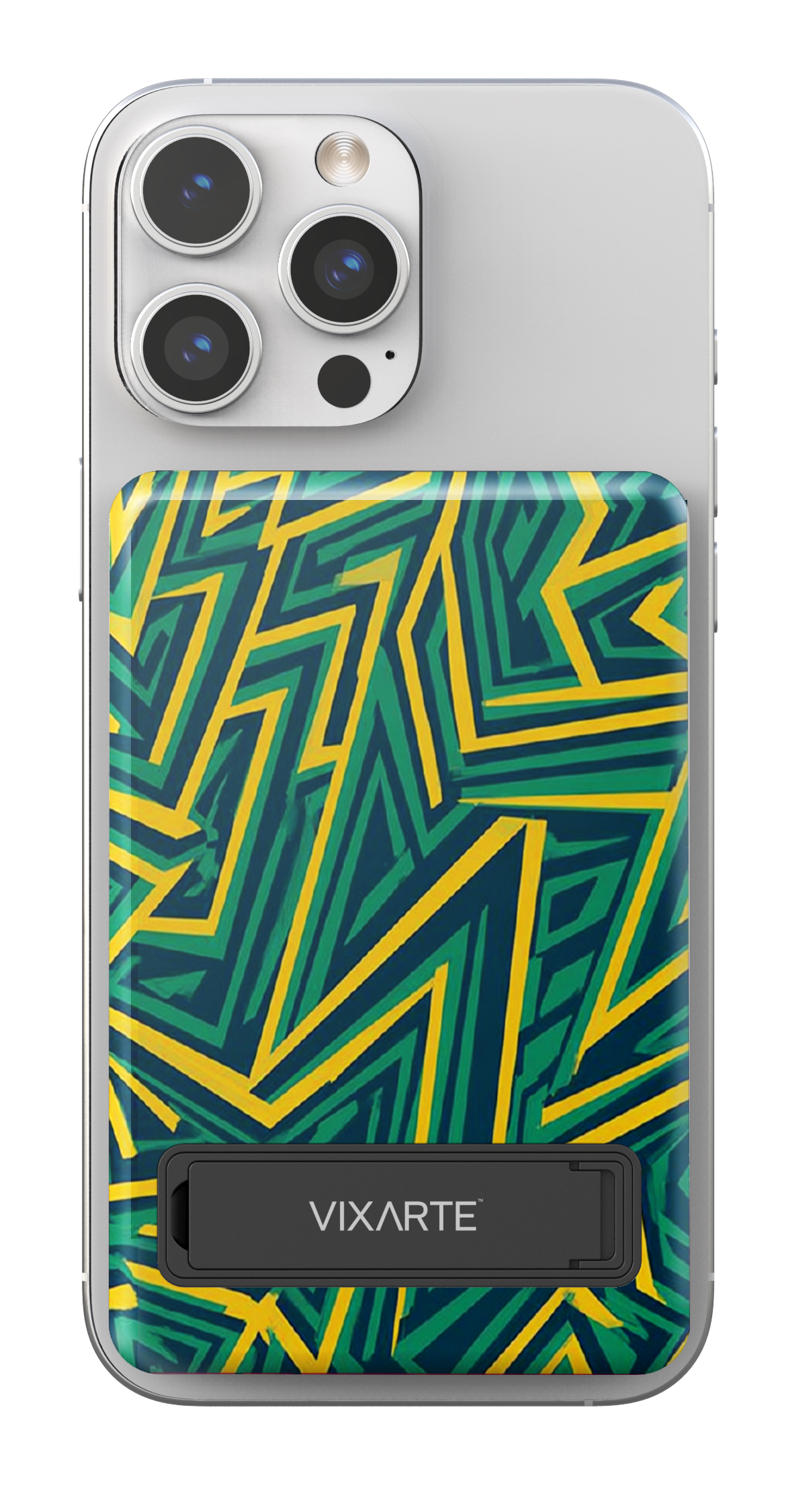 Wireless Charge Powerbank - Green Realm with Golden Threads Entwined 1