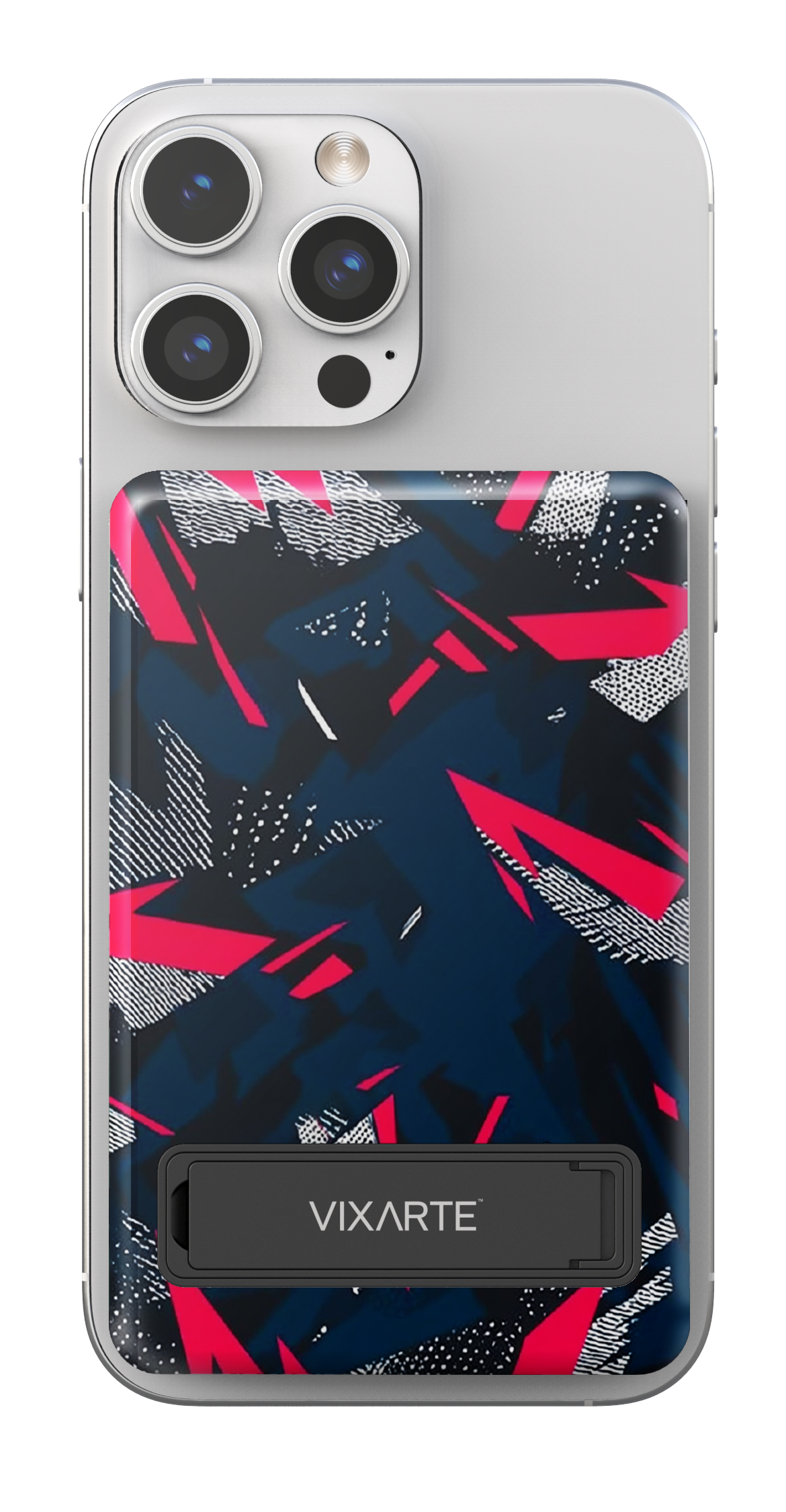 Wireless Charge Powerbank - Prussian-Crimson Acute Shapes 1