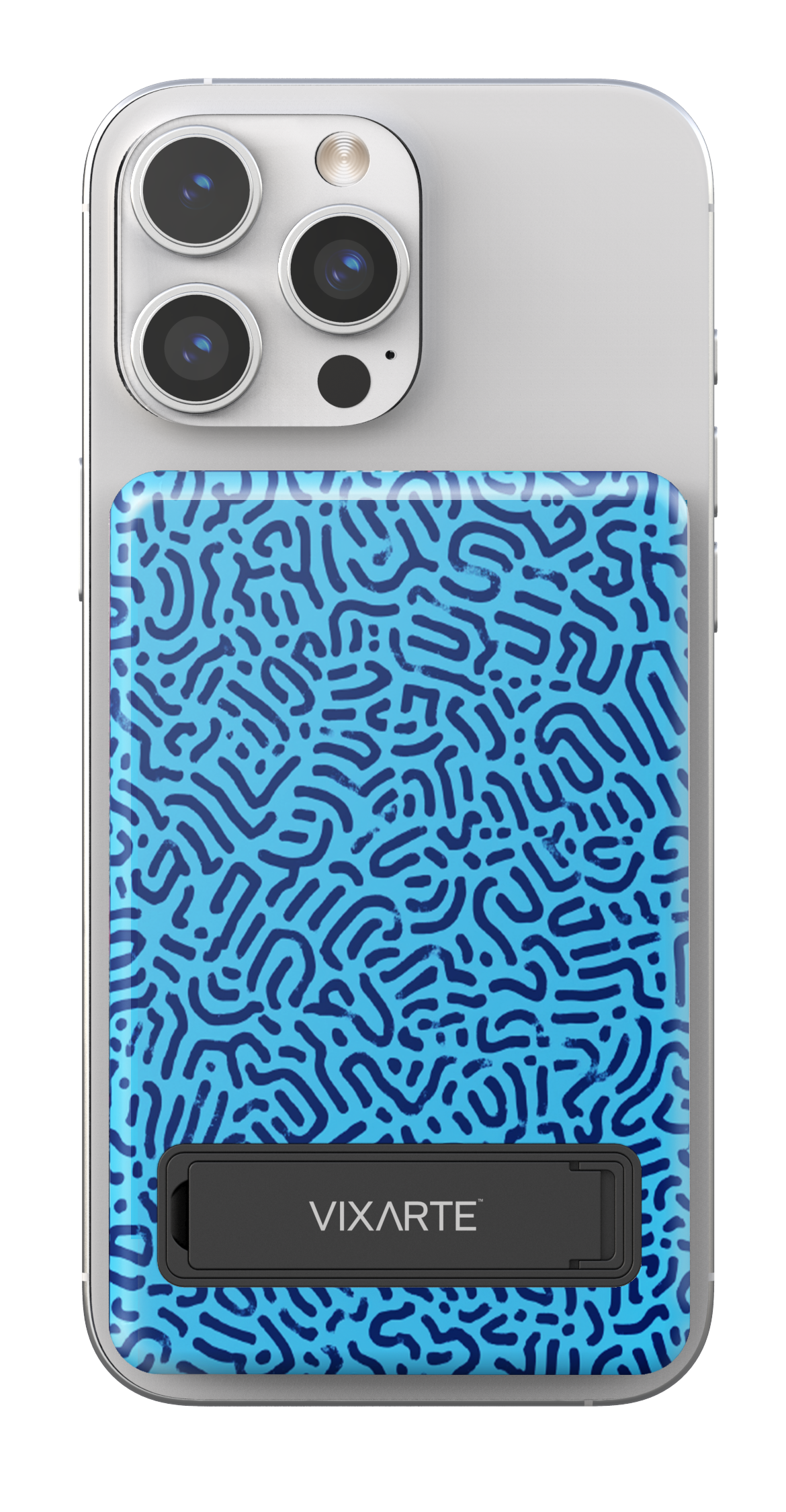 Wireless Charge Powerbank - Blue -Patterned Mystery Paths 1