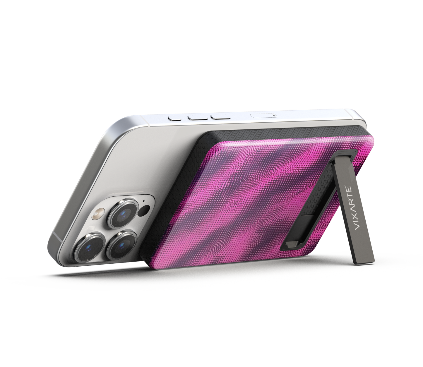 Wireless Charge Powerbank - Purple -Pink Surging Gridwork 1