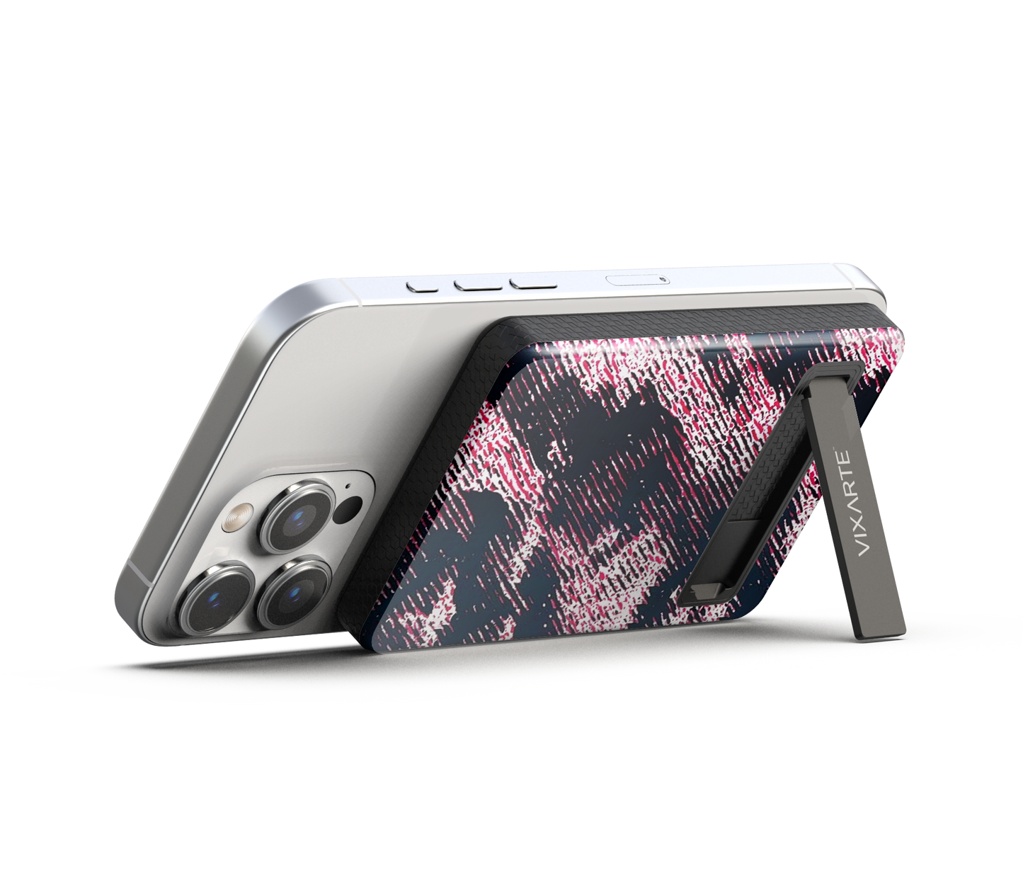 Wireless Charge Powerbank - Pink-Ink Texture 1