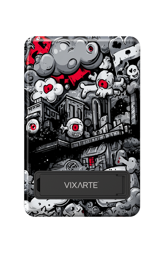 Wireless Charge Powerbank - Trendy grotesque city graffiti 1