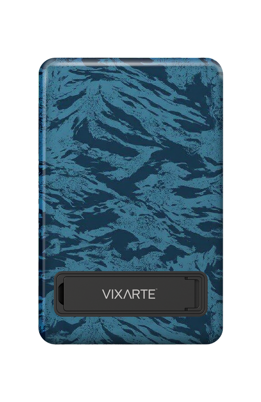 Wireless Charge Powerbank - Dusky -Blue Woven Texture 1
