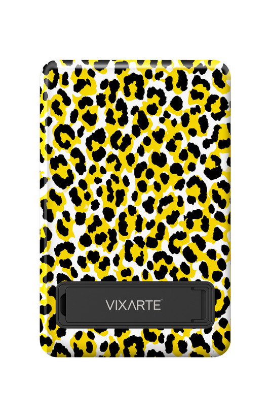 Wireless Charge Powerbank - yellow leopard print 1