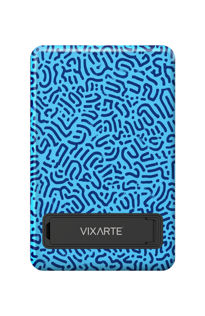Wireless Charge Powerbank - Blue -Patterned Mystery Paths 1