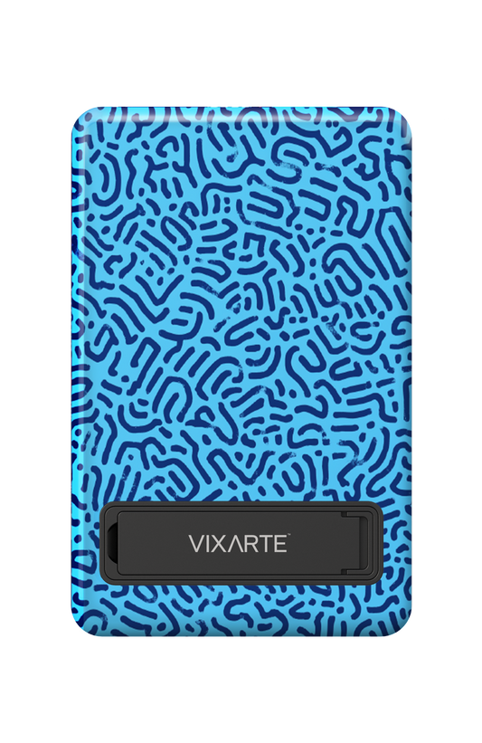 Wireless Charge Powerbank - Blue -Patterned Mystery Paths 1