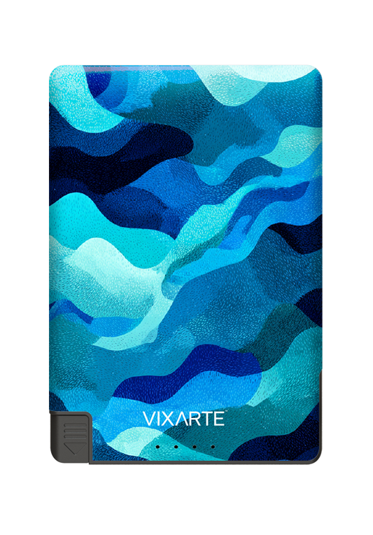Nano Charge Powerbank - Blue Flowing Wave Texture 1