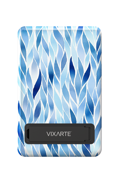 Wireless Charge Powerbank - Blue Watercolor Leaves 1