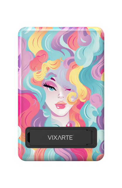 Wireless Charge Powerbank -Rainbow Curly Girl 1