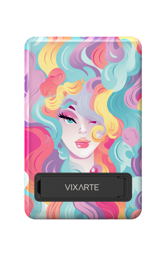 Wireless Charge Powerbank -Rainbow Curly Girl 1