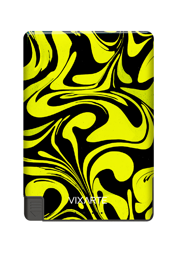 Nano Charge Powerbank - Black and Yellow Water Ripples 1