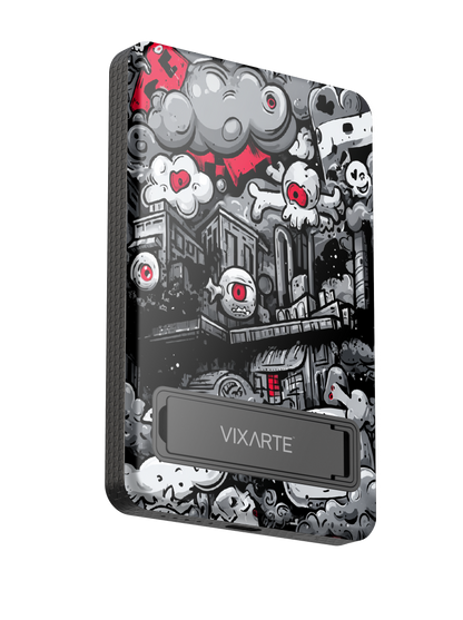 Wireless Charge Powerbank - Trendy grotesque city graffiti 1