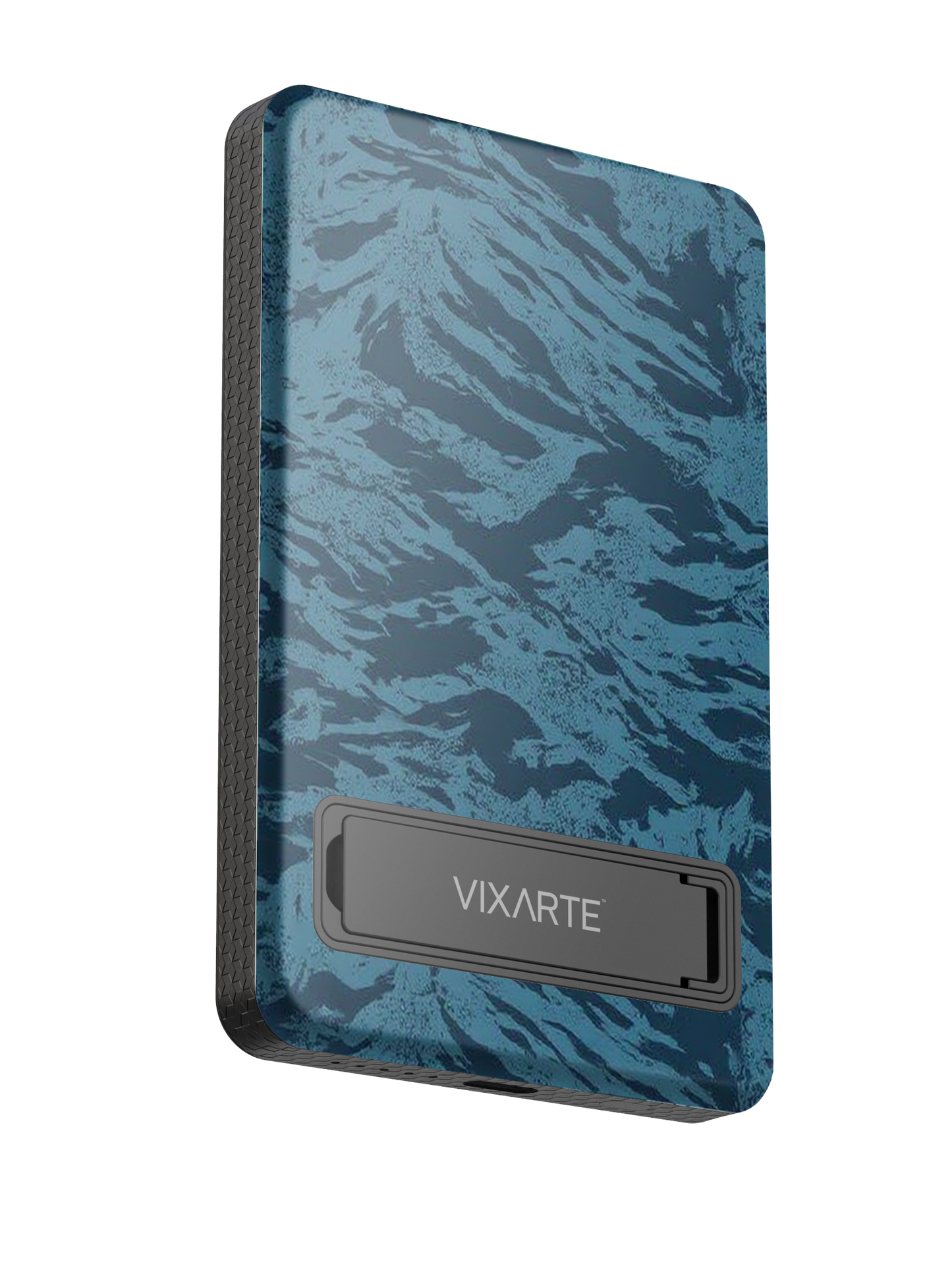 Wireless Charge Powerbank - Dusky -Blue Woven Texture 1