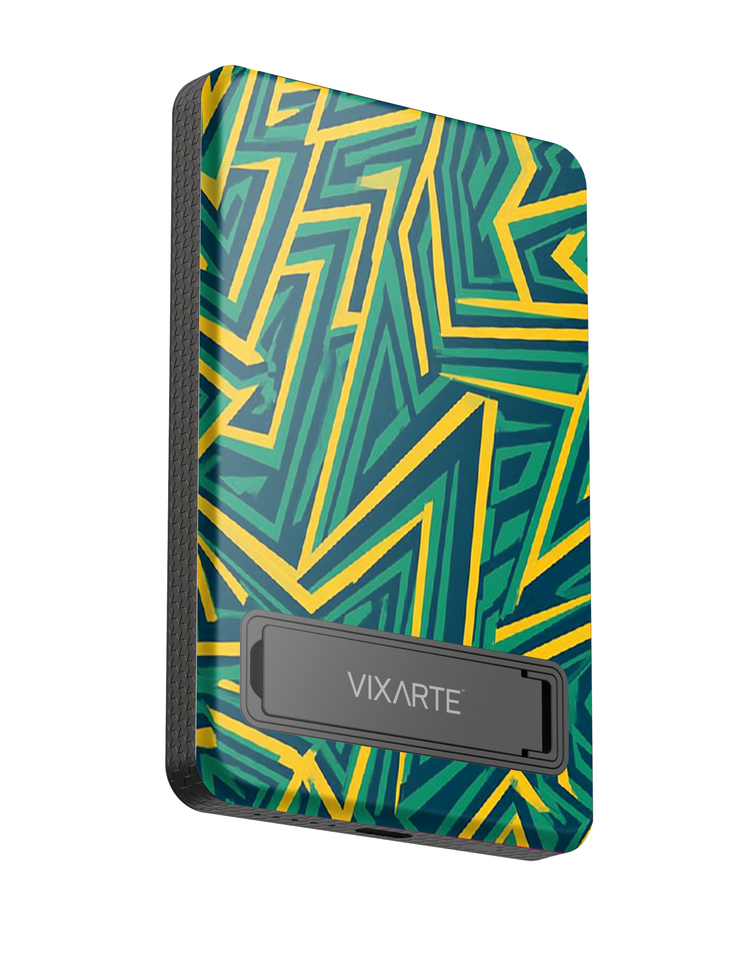 Wireless Charge Powerbank - Green Realm with Golden Threads Entwined 1