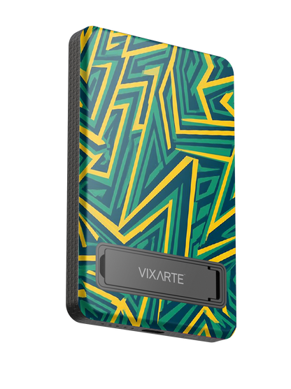 Wireless Charge Powerbank - Green Realm with Golden Threads Entwined 1
