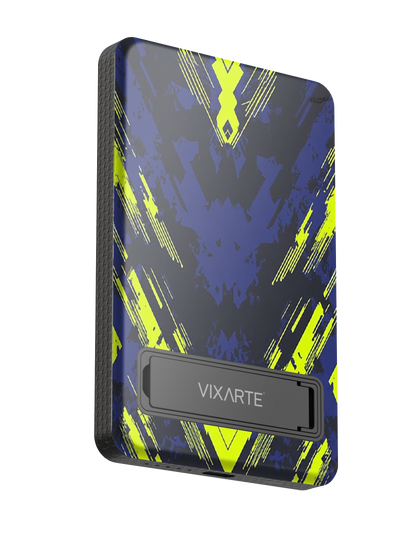 Wireless Charge Powerbank - Cyberpunk colorful geometric 1
