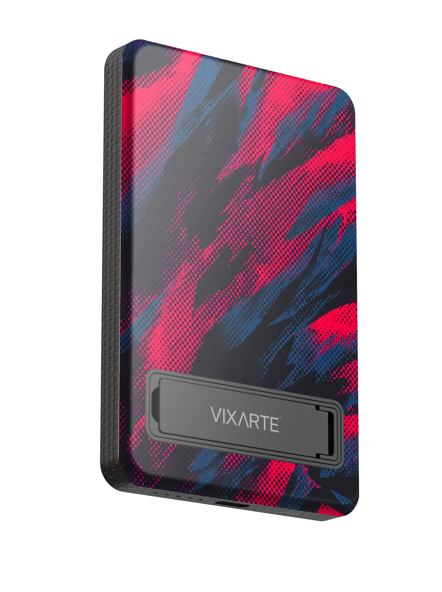 Wireless Charge Powerbank - Crimson -Blue Dot Waves 1