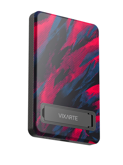 Wireless Charge Powerbank - Crimson -Blue Dot Waves 1