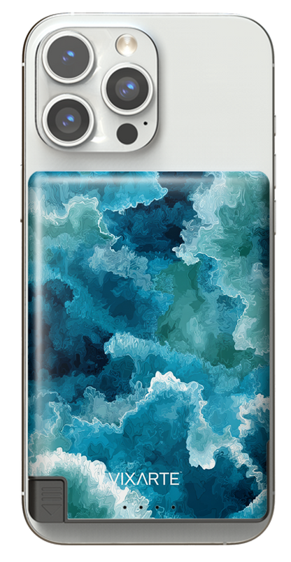Nano Charge Powerbank - Blue watercolor ink 1