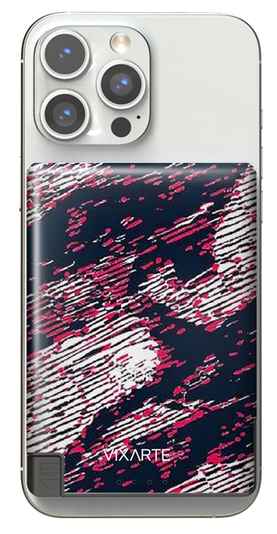 Nano Charge Powerbank - Red Abstract striped patte 1