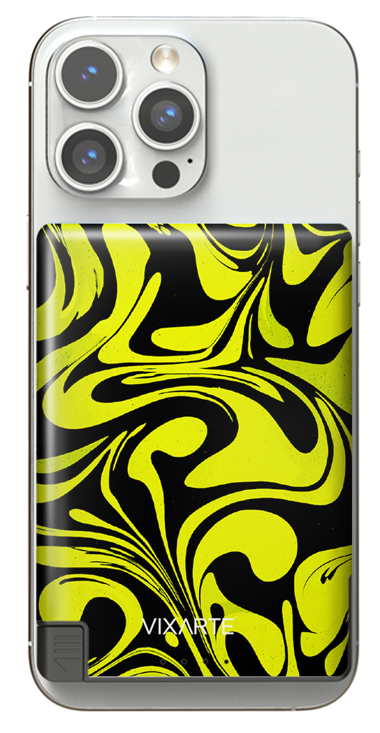 Nano Charge Powerbank - Black and Yellow Water Ripples 1