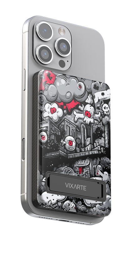 Wireless Charge Powerbank - Trendy grotesque city graffiti 1