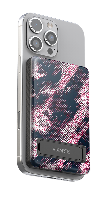 Wireless Charge Powerbank - Pink-Ink Texture 1