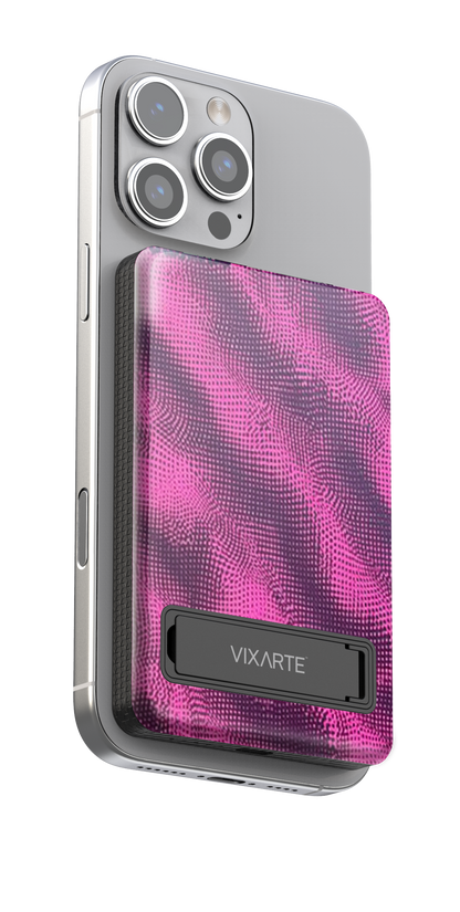 Wireless Charge Powerbank - Purple -Pink Surging Gridwork 1