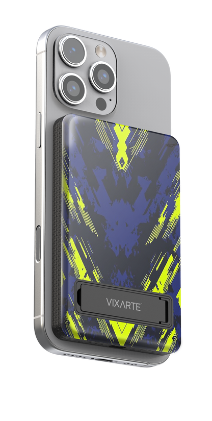 Wireless Charge Powerbank - Cyberpunk colorful geometric 1