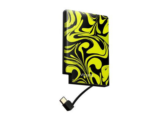 Nano Charge Powerbank - Black and Yellow Water Ripples 1