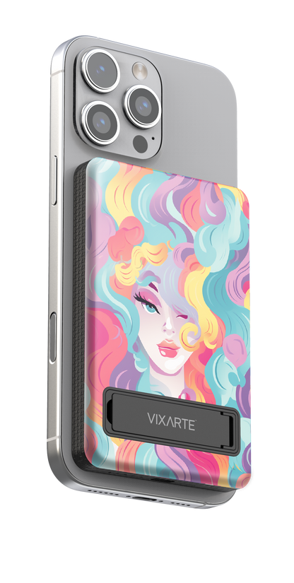 Wireless Charge Powerbank -Rainbow Curly Girl 1