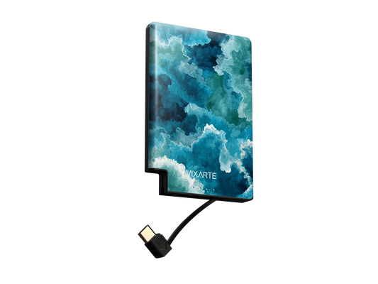 Nano Charge Powerbank - Blue watercolor ink 1