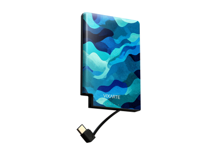 Nano Charge Powerbank - Blue Flowing Wave Texture 1