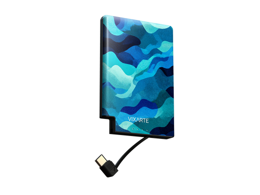 Nano Charge Powerbank - Blue Flowing Wave Texture 1