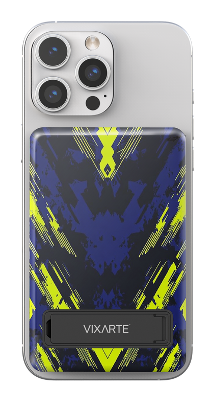 Wireless Charge Powerbank - Cyberpunk colorful geometric 1