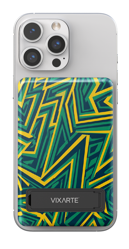 Wireless Charge Powerbank - Green Realm with Golden Threads Entwined 1