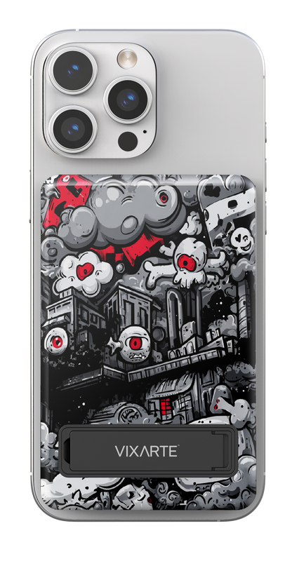 Wireless Charge Powerbank - Trendy grotesque city graffiti 1